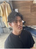 波巻きツイストスパイラルパーマメンズマッシュ