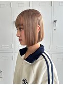 10代20代30代/ハイトーンカラー/ミニボブ/ベージュ