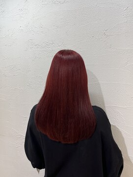 アジールヘア 池袋東口店(agir hair) ブリーチ1回～ダークレッドカラーイメチェンヘアスタイル池袋