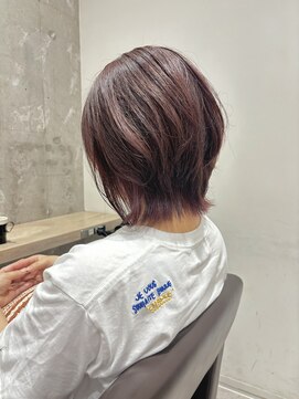 トマト(TOMTO) 【RYOHEI】ショートウルフ_ウルフカット_ピンクグレージュ