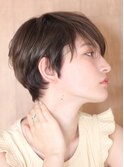 40代50代小顔黒髪ネビージュボブルフワンレン前髪ありショート
