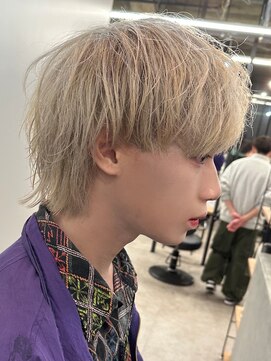 エルマーク 枚方(L-MARK) ダブルカラーブリーチケアブリーチミルクティーリタッチシルバー