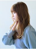 ふんわりレイヤー　ショコラベージュ　透けカラー
