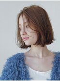 チョコグレージュ/20代30代大人かわいい/ミディアムレイヤー