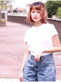 【Elsol】外はねピンクベージュグラデーション