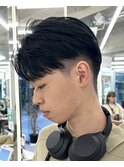 刈り上げショート/ブルーブラック/かきあげショート