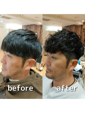 カズ 中津店(KAZU) メンズ ツイストスパイラルパーマ&ピンパーマMIX 茨木市