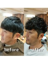 カズ 中津店(KAZU) メンズ ツイストスパイラルパーマ&ピンパーマMIX 茨木市