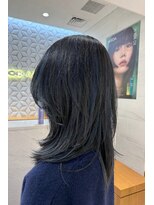 ピークアブー アヴェダ ギンザシックス(PEEK-A-BOO AVEDA GINZASIX) ブルーブラックカラー ハイライトカラー デザインカラー