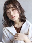 顔周りカット/触覚/ミルクティーベージュ/韓国巻き/水戸