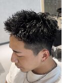 熊本 スパイキーショート パーマ 短髪 アップバング MEN'S HAIR