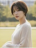 大人可愛い20代30代40代50代ショートボブ丸みボブくびれ