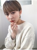 小顔カット_毛先パーマ_ことりベージュ_黒髪ウォーターフォール