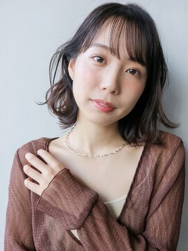 アルバム 銀座(ALBUM GINZA) ナチュラボブ_ココアブラウンフリンジウェーブ_27245