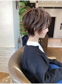 白髪ぼかしハイライト/絶壁解消/ひし形大人ショートボブ/聖