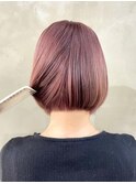 ダブルカラー/ラベンダーベージュ/ケアブリーチ/ボブ