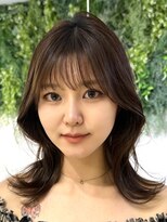 ビューブルー 亀戸錦糸町(VIEW BLUE)&nbsp;美髪カール韓国ヘアピンクブラウンロングセミディ似合わせ前髪