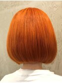 オレンジカラー/ダブルカラー/ケアブリーチ/オレンジヘア/藤枝