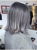 脱白髪染めホワイトバレイヤージュ×ブリーチ2回