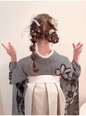 【BLUEFAIRY】卒業式★金箔y2kツインテールヘアアレンジ+袴着付