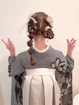 ブルーフェアリー(Blue Fairy) 【BLUEFAIRY】卒業式★金箔y2kツインテールヘアアレンジ+袴着付