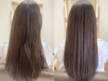 ヘアケア ラウンジ(hair care LaUNGE)の写真/ダメージ知らずの柔らか質感!!前処理トリートメント付♪髪の負担を最小限“ナチュラルストレート”に感動☆