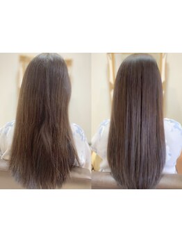 ダメージ知らずの柔らか質感!!前処理トリートメント付♪髪の負担を最小限“ナチュラルストレート”に感動☆