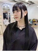 顔周りカット*前髪カット*姫カット*ロングヘア*黒髪*髪質改善