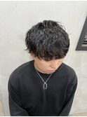 波巻きパーマ×マッシュ