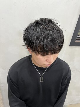 波巻きパーマ×マッシュ