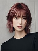 ショートボブシースルーマッシュウルフカットショートヘアボブ