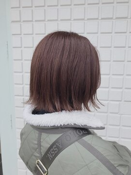 アミトヘアアンドサロン(amito hair&salon) スタイリングが楽でおしゃれ/外ハネミニボブ/ラベンダーピンク