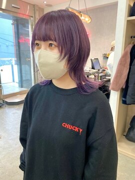 アジールヘア 赤羽駅南口店(agir hair) ウルフカットパープルカラーラベンダーカラーイルミナカラー