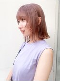 ピンクベージュボブ