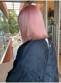 ペールピンク×ボブ