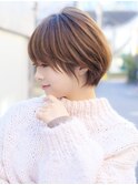 20代30代40代◎イメチェン小顔ショートボブ/チェリーブラウン