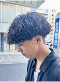 波巻きスパイラルパーママッシュショート無造作パーマ刈り上げ