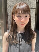 #セミロング・ベージュ・前髪カット・ヘッドスパ銀座20代30代