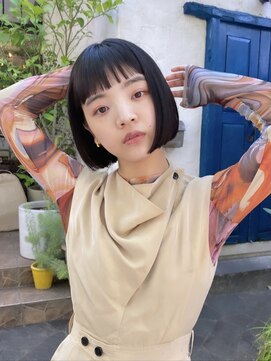 ベル 表参道店(Belle) お洒落ワイドバング×切りっぱなしボブ*