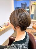 上品大人丸みショート　明石魚住大人ヘアサロン　dolce