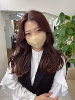 インビテーション(invitation) チェリーピンク×レイヤーカット ピンクグレー ブリーチなし