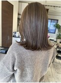 切りっぱなしボブハイライトベージュカラーショートレイヤーロブ