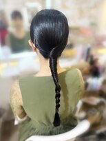 結婚式 二次会 お呼ばれ タイトポニー×ゴールドピン