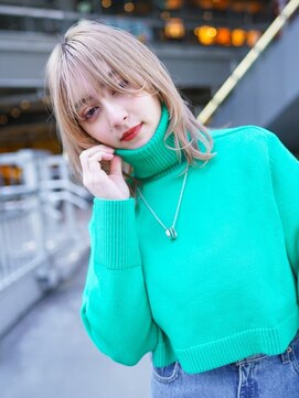 ギークス(GEEKS) 【GEEKS渋谷】ミルクティーベージュ/冬カラー/ロングウルフ/小顔