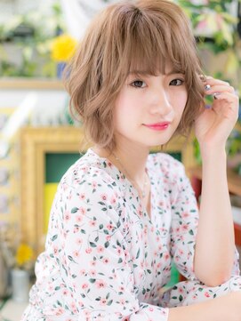 カバーヘア ブリス 川口(COVER HAIR bliss) 外国人風波巻きハイトーンカラー前下がりボブc6川口20代30代40代