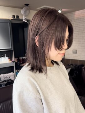 テトラ バイ ネオリーブ 横浜西口店(tetra by neolive) 顔まわりカット ブラウン ブリーチなし 横浜 レイヤー