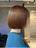 レディースショートミニボブ切りっぱなしボブモカブラウン