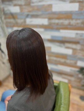 ハウオリ ヘアーワークス(Hauoli hair works) ウルティア酸性縮毛矯正×ロブヘア