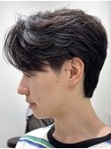 メンズセンターパートウルフセンターパートニュアンスパーマ襟足