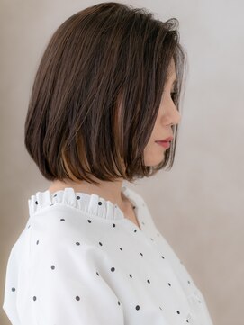 カバーヘアアンドスパ ブリス 浦和(COVER HAIR&SPA bliss) イヤリングカラー切りっぱなし美髪ワンレンボブX浦和30代40代